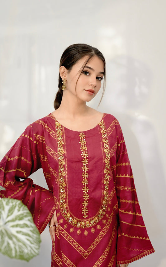 EZZA EMBRIDED 2PC