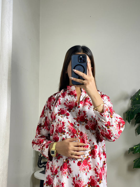 REDISH BLOOM CO-ORD SET All over printed Lown Cotton Affordable Dressesđź‘—