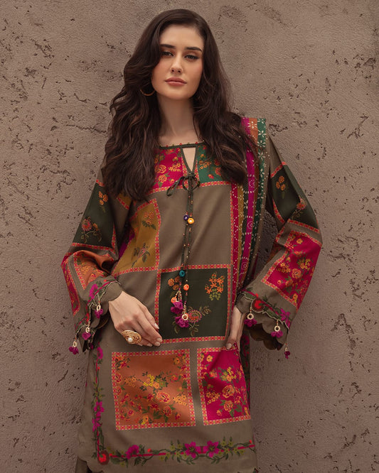 Zunaira Printed 3pc dress